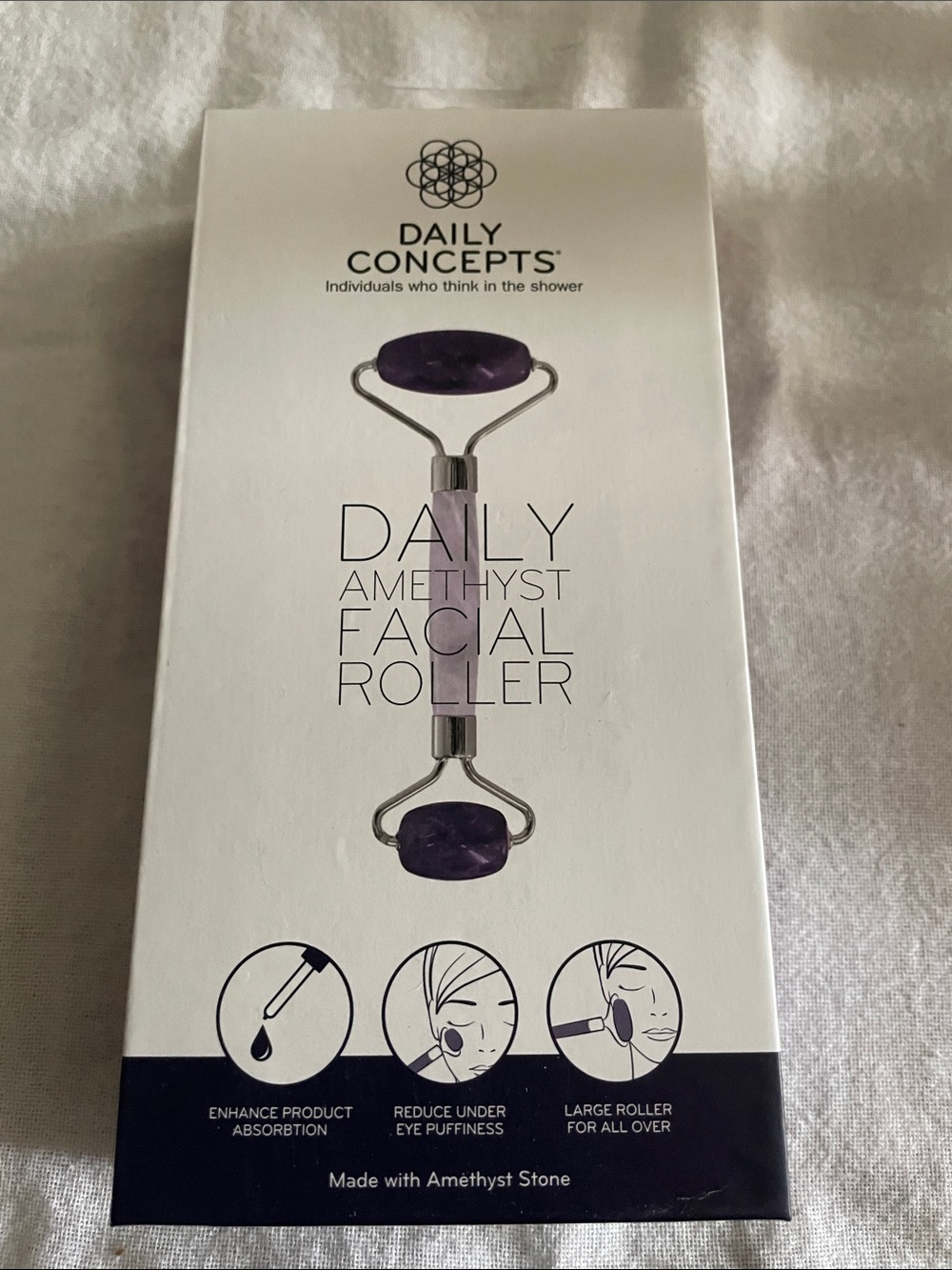 Daily Concepts Amethyst Facial Roller — Purple